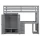 preview thumbnail 13 of 15, Gray Twin Size Twin Size Pine Wood Loft Bed with Wardrobe, Desk, and Storage Drawers