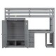 preview thumbnail 13 of 30, Twin Size Loft Bed with Wardrobe, Desk, and Storage Drawers, Modern Space-Saving Design, Solid Pine Wood Frame, Grey