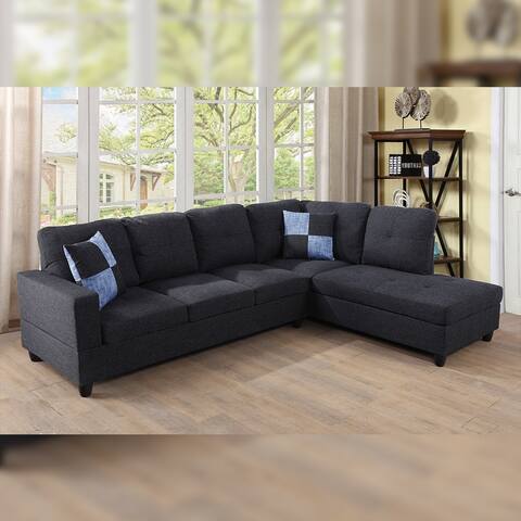 Star Home Living 2-piece Gray Striped Sectional