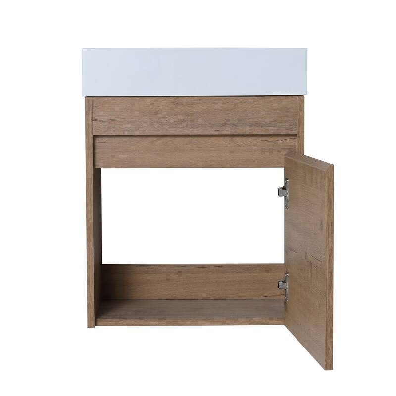 18 Inch Single Sink Bathroom Vanity with Soft Close Door, 18x10