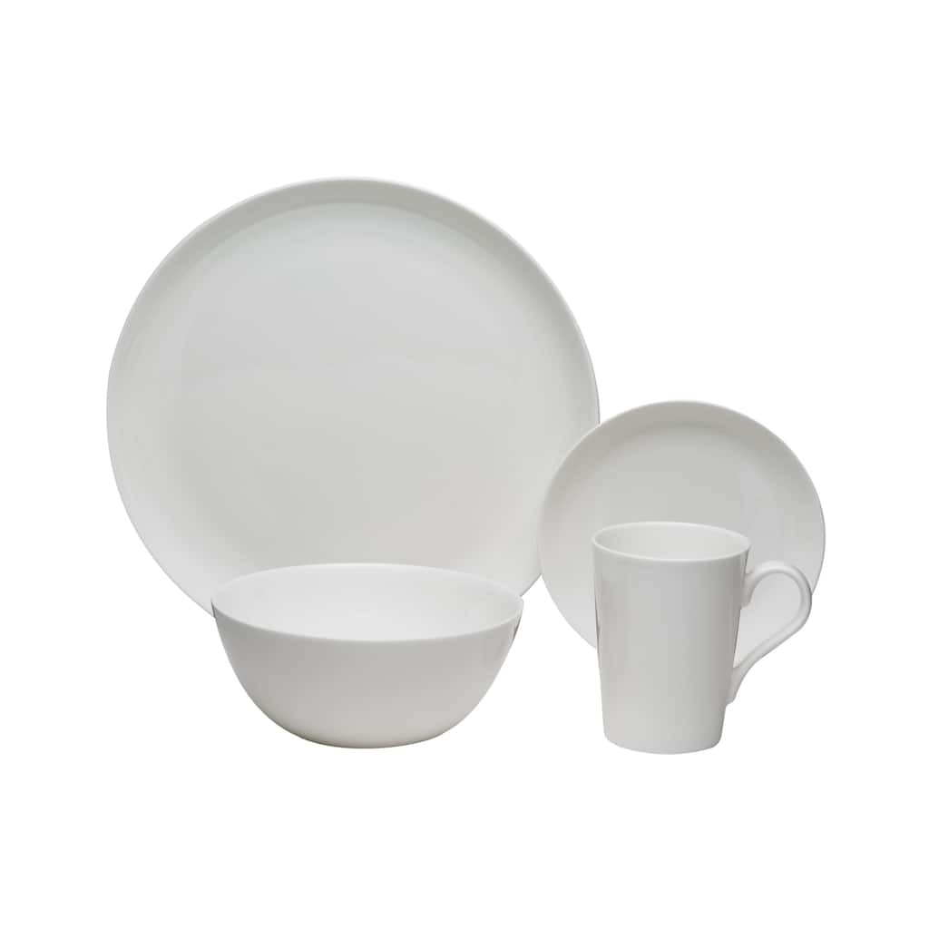 Pure Vanilla Bone China Coupe Dinnerware 16pc. Set