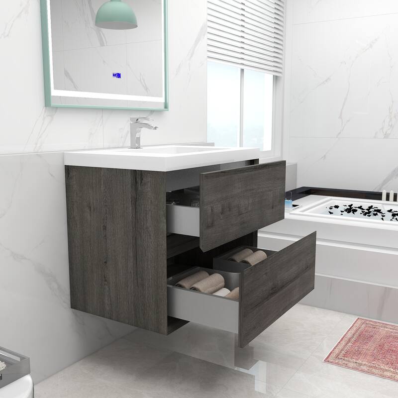 Selina 30" Wall Mounted Vanity with Single Sink - 30