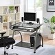 Topcraft Modern Computer Desk with Keyboard Tray & Shelf, Pewter - Bed ...