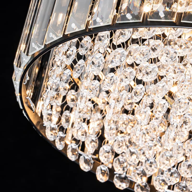 Modern 3-Light Crystal Hallway Flush Mount Ceiling Light Entryway Chandelier - W13.78"