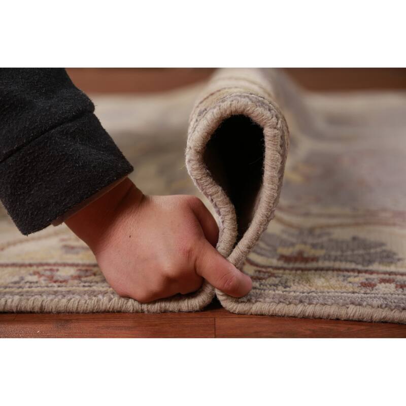 Earth Tone Oushak Indian Area Rug Handmade Wool Carpet - 6'0" x 9'1"