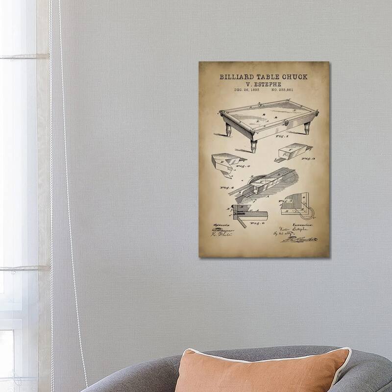 iCanvas "Billiard I" by PatentPrintStore Canvas Print - 26x18x1.5
