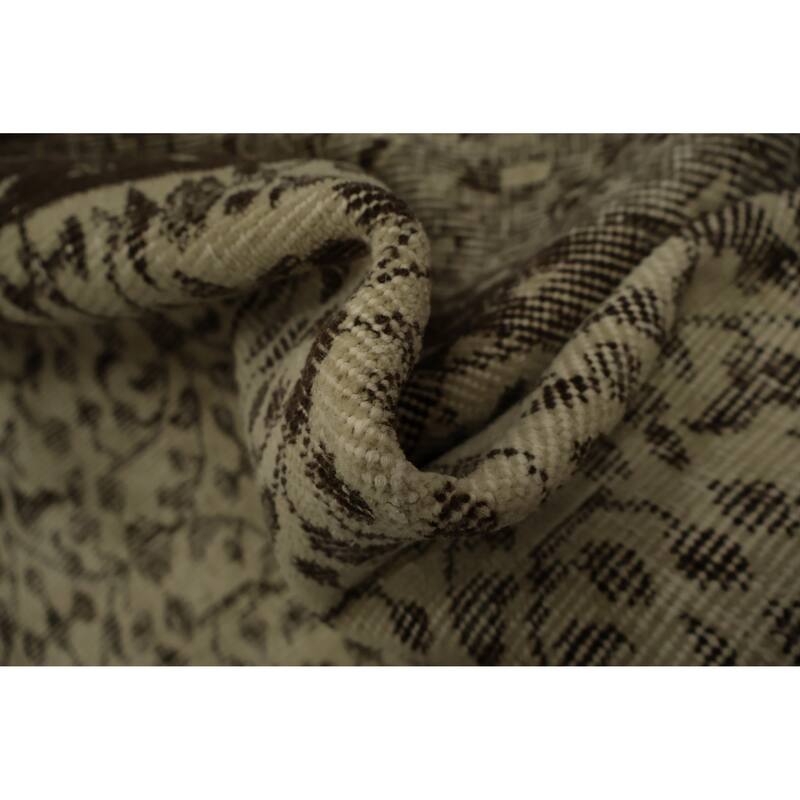 Hand Knotted Oriental 100% Wool Carpet Transitional Floral Beige & Ivories Anatolian Area Rug - 9' 2'' X 6' 2''