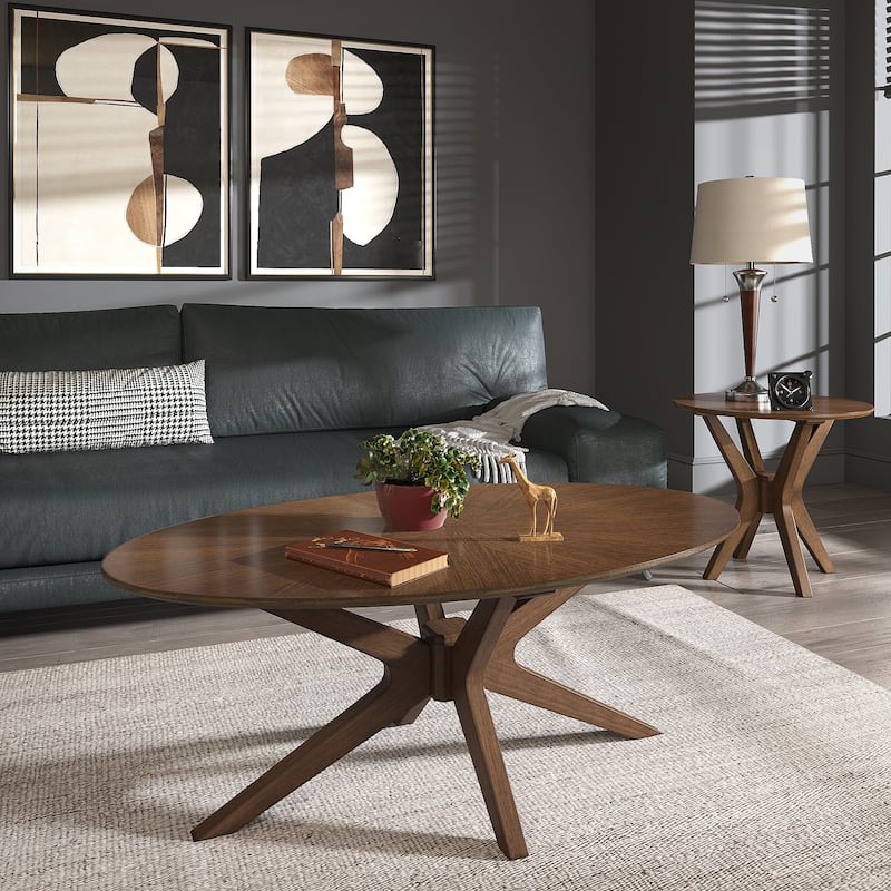 Vilnius Mid-Century Walnut Finish Tables
