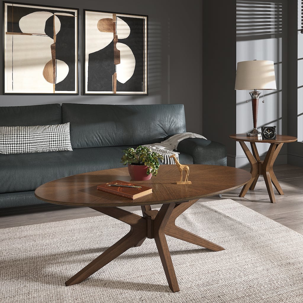 Vilnius Mid-Century Walnut Finish Tables