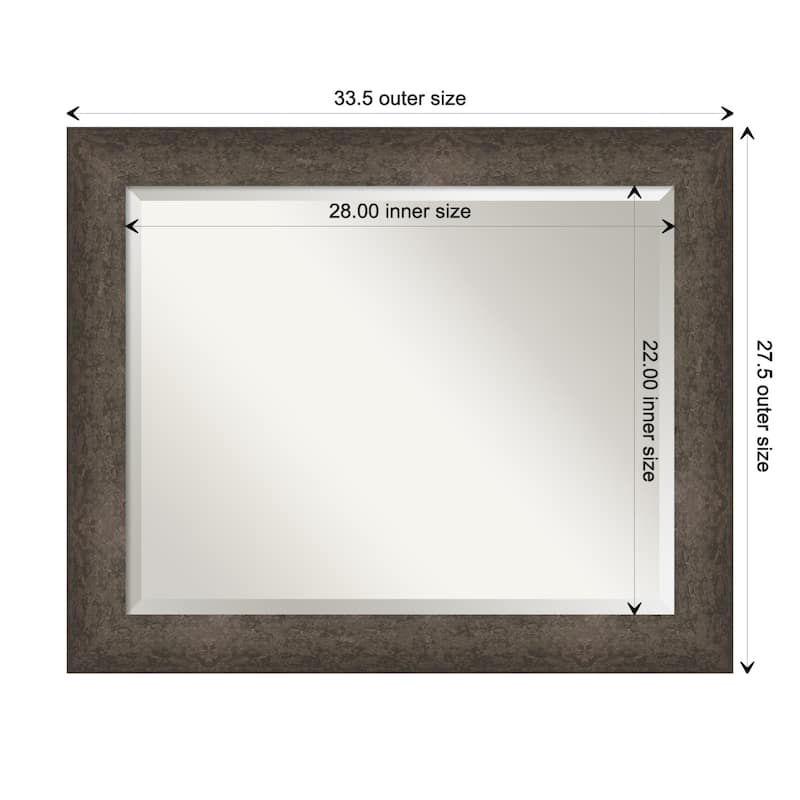Dappled Beveled Wood Framed Wall Mirror - Dappled Light Bronze - Glass Size 28x22