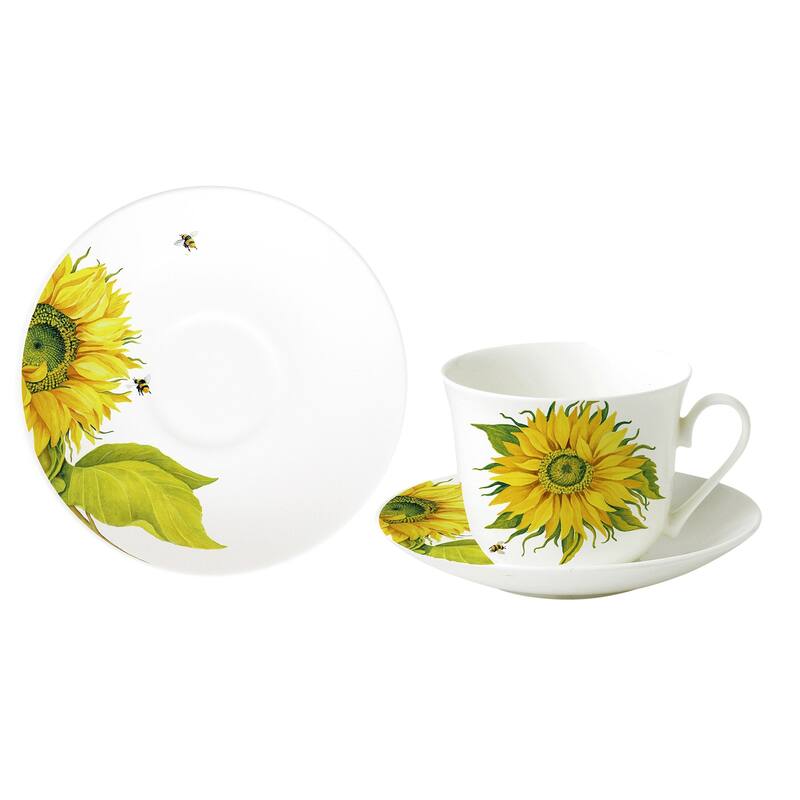 Roy Kirkham Sunflowers Garden Breakfast Cups/ Saucer (Set of 2)