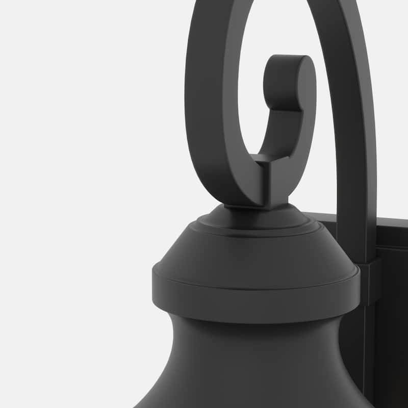 Maxax 2-Bulb Black Metal Outdoor Wall Lantern, Dusk-To-Dawn