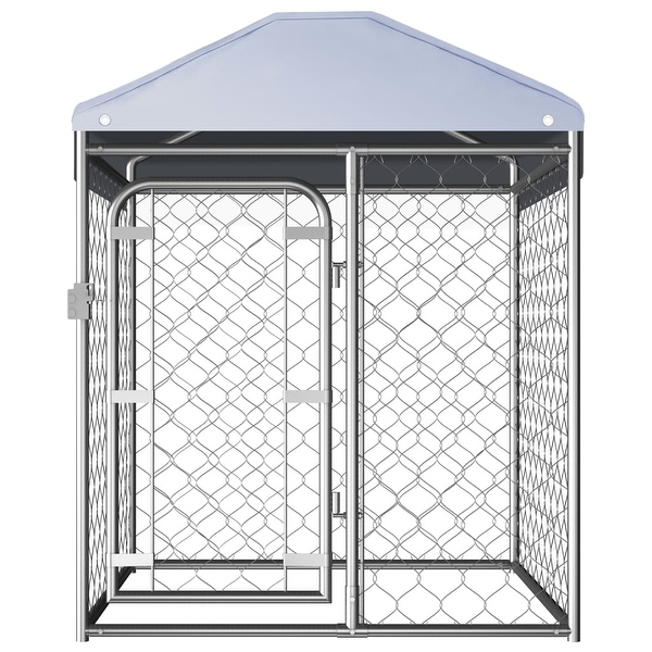 Outside dog kennel with roof discount