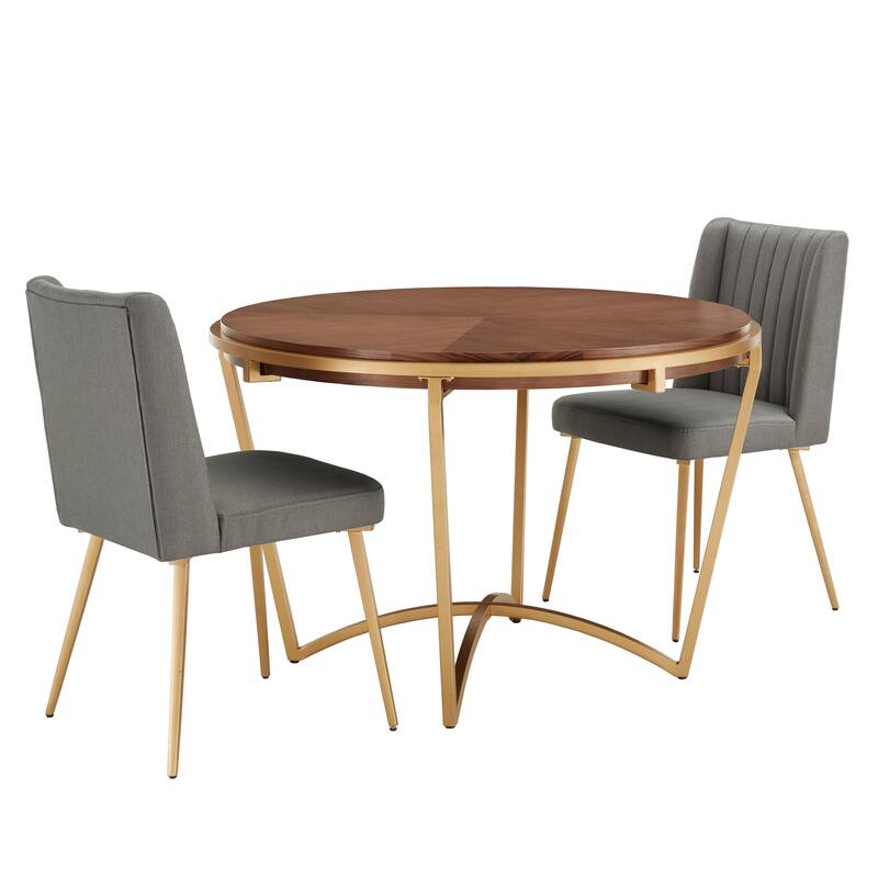 Vanderson Natural Wood and Gold Dining Set by iNSPIRE Q Modern