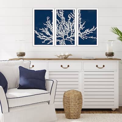 Coastal Coral S/3 Framed Art Under Glass