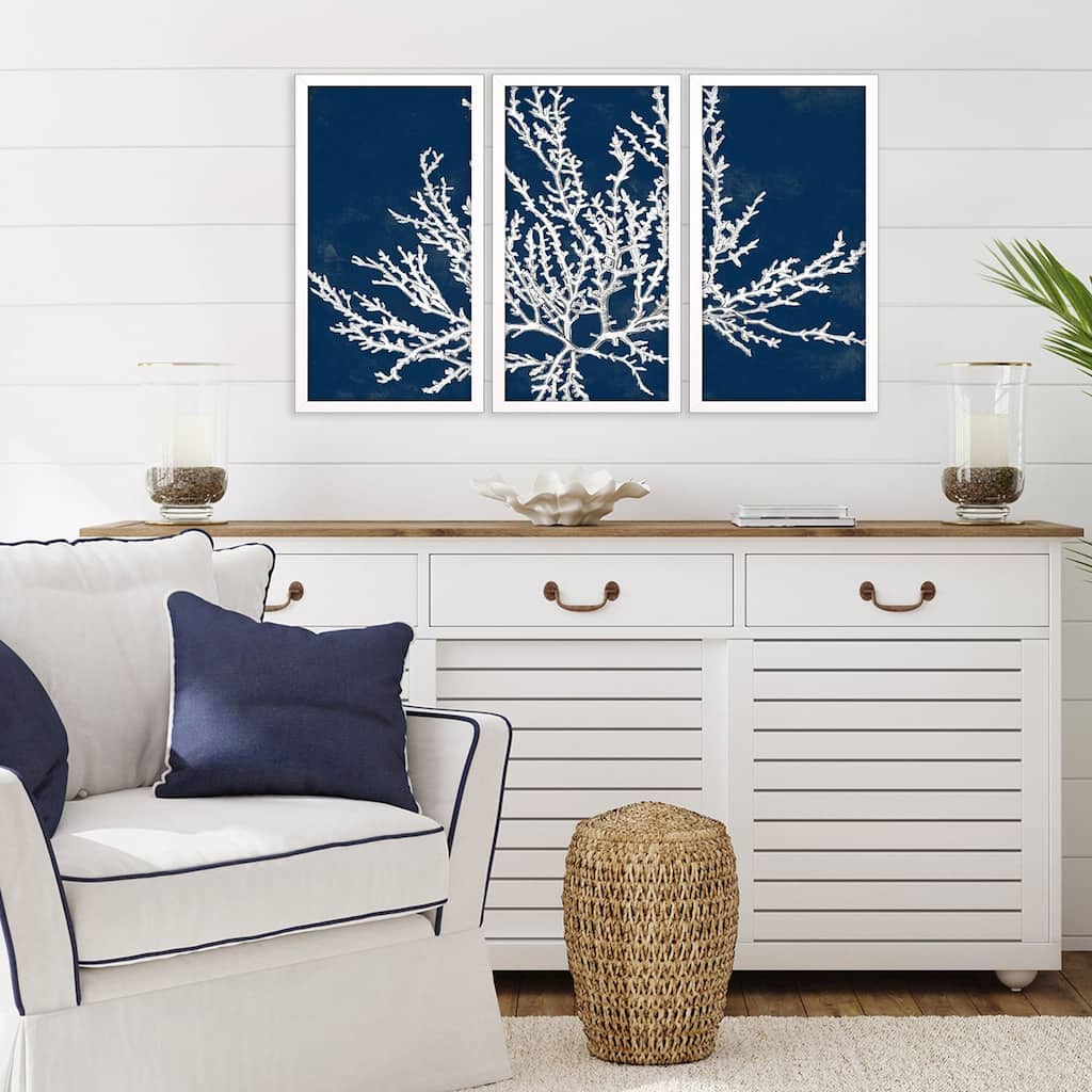 Coastal Coral S/3 Framed Art Under Glass