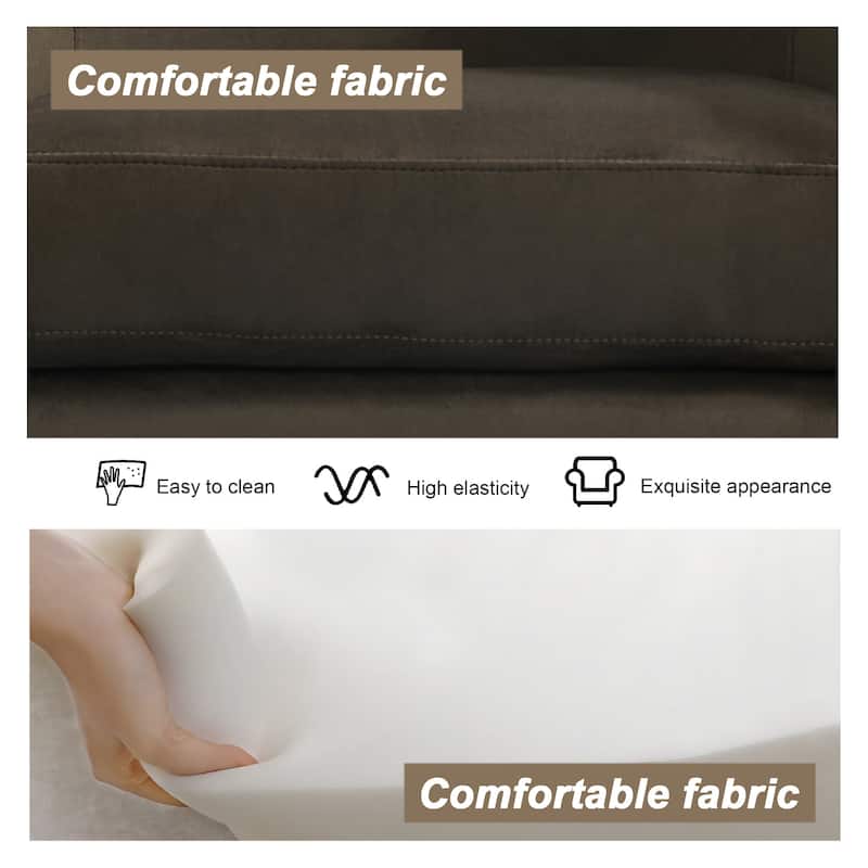 UIXE 360° Swivel Barrel Accent Chair Velvet Armchair For Living Room