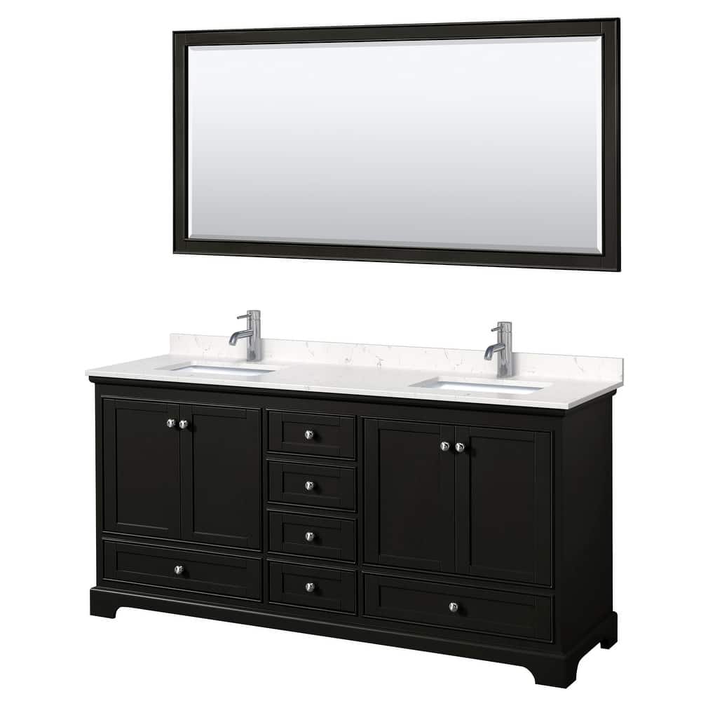 Wyndham Collection Deborah 72" Free Standing Double Basin Vanity Set