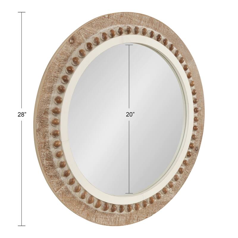 Kate and Laurel Maddigan Wood Framed Wall Mirror - 28" Diameter