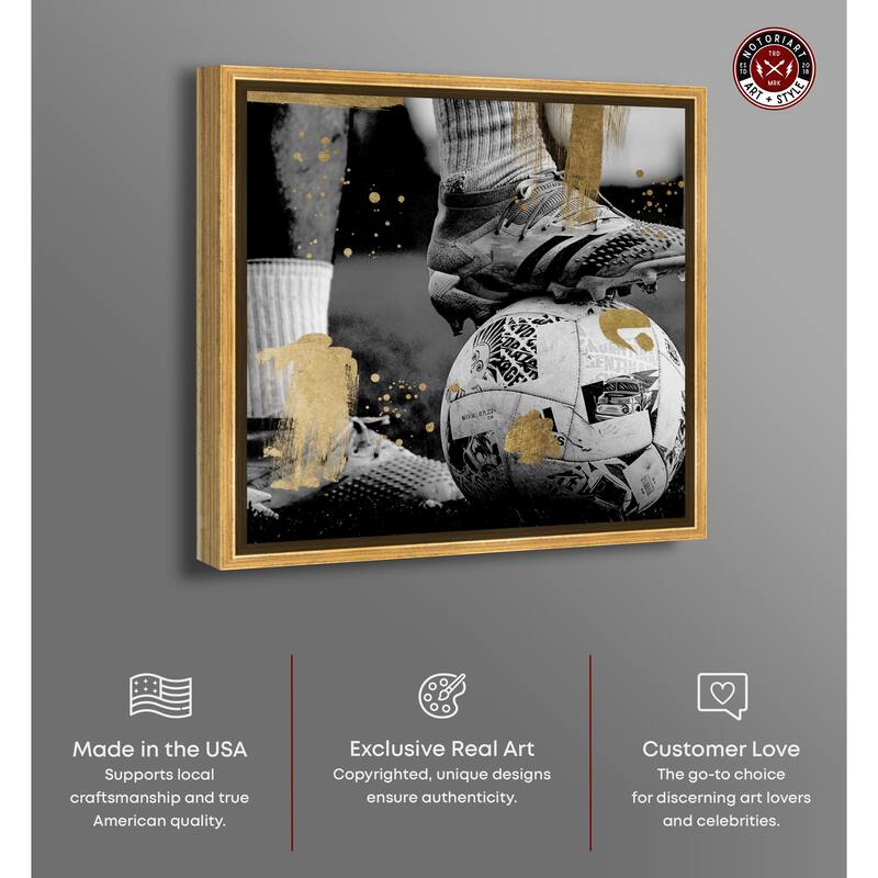 Notoriart Soccer Cleats Framed Soccer 1 Piece Canvas Wall Art