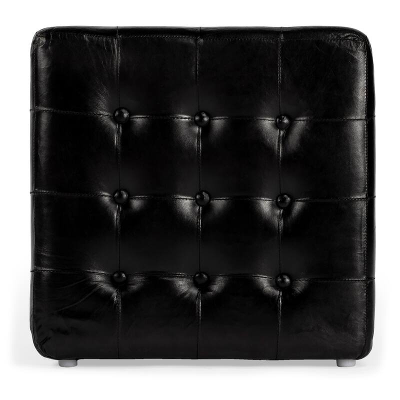 Leon Leather Ottoman