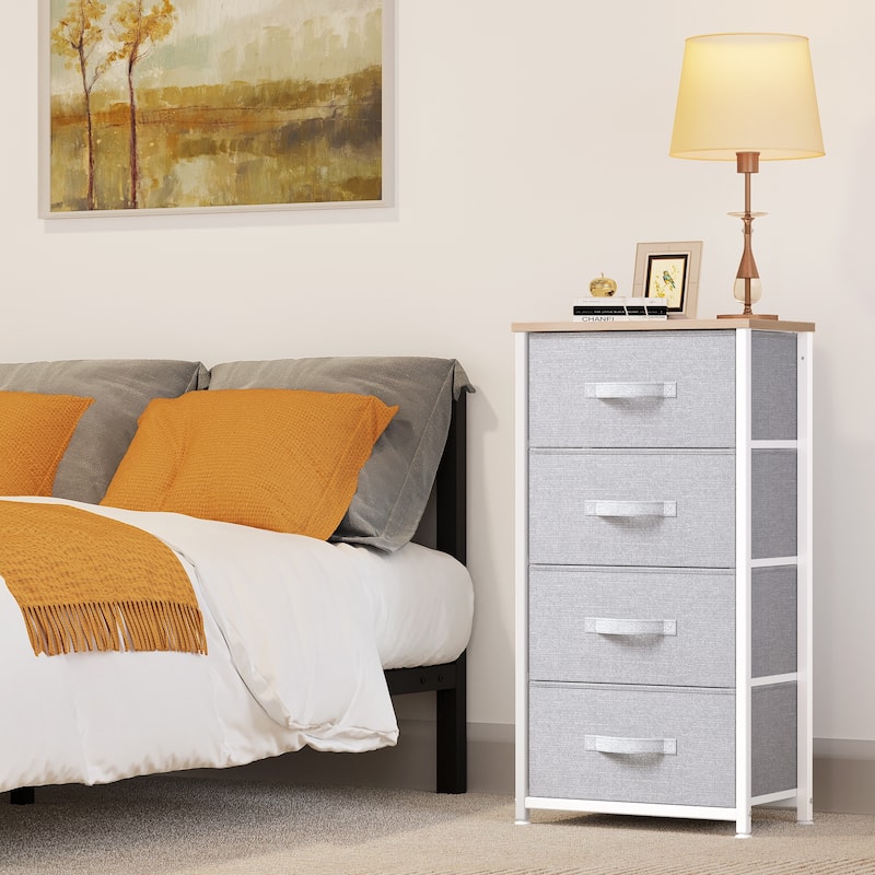 Modern Wide Dresser Storage Tower with 4 Drawers