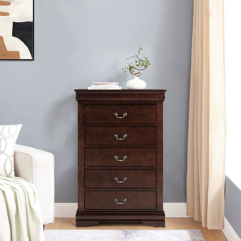 Modern Solid Wood Chest Drawers with 5-Drawer