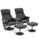preview thumbnail 10 of 9, MCombo Set of 2 Swivel Recliner with Ottoman, Reclining Chair with Massage, Faux Leather Lounge Chair