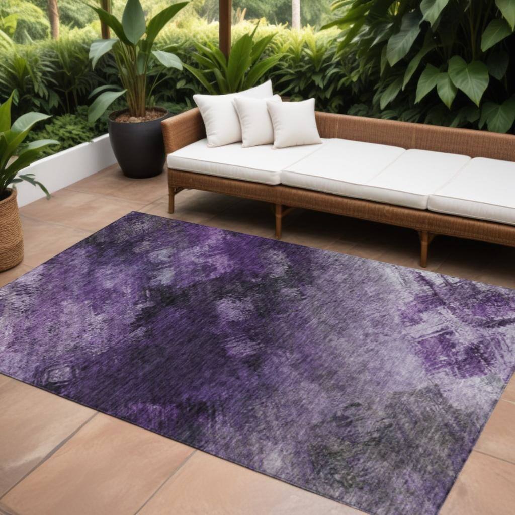 HomeRoots Abstract Transitional Rectangle Outdoor Rug
