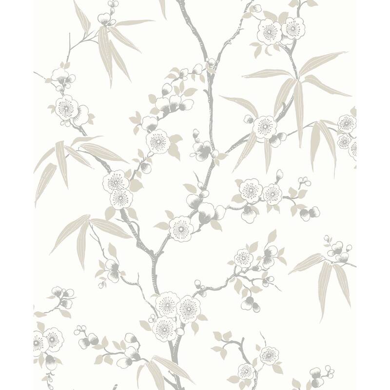 Seabrook Designs Asian Blossom Trail Nonwoven Unpasted Wallpaper - 20.9 in. W x 33 ft. L - Morning