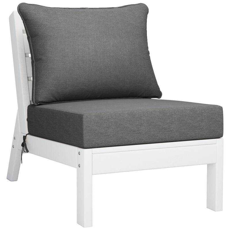 Birchwood All Weather HDPE Outdoor Patio White Deep Seating Conversation Set (6-Piece Set)