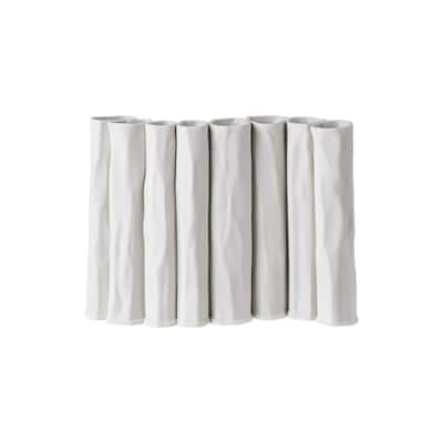 Standing Columns Ceramic Vase - 10.5" - White
