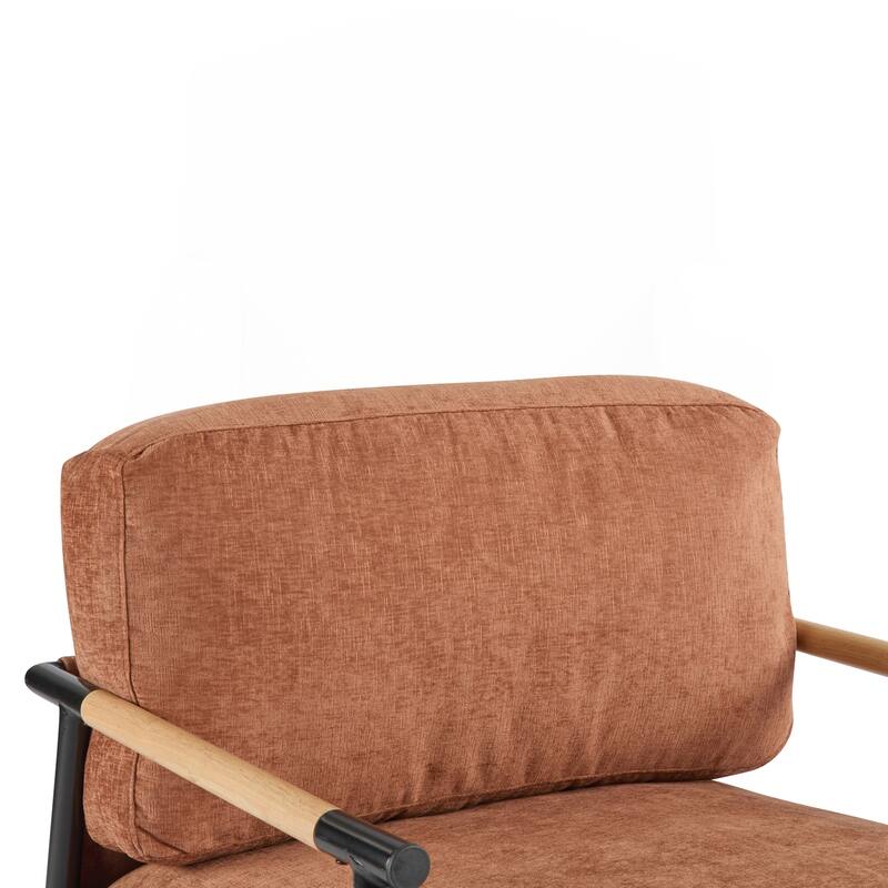 Minimalist Metal and Wooden Armrest Chair for Versatile Spaces