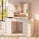 preview thumbnail 14 of 26, Boahaus Elara Extra-Large Vanity Desk with 11 Drawers – Smart LED Mirror & Speakers, Hollywood Lights, or Standard Mirror