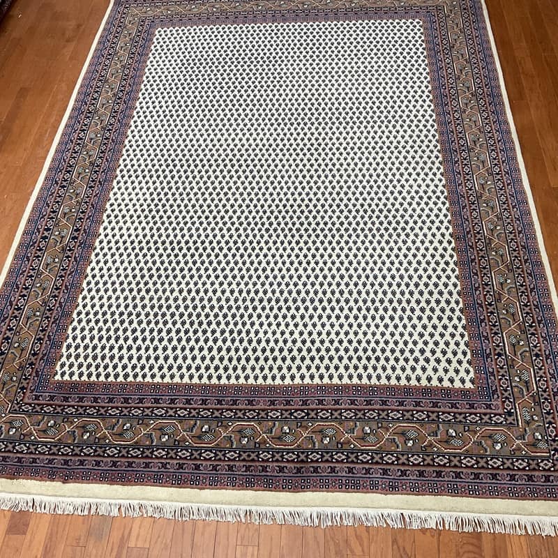 HERAT ORIENTAL Handmade Geometric Mir Wool Rug 8'6 x 11'6