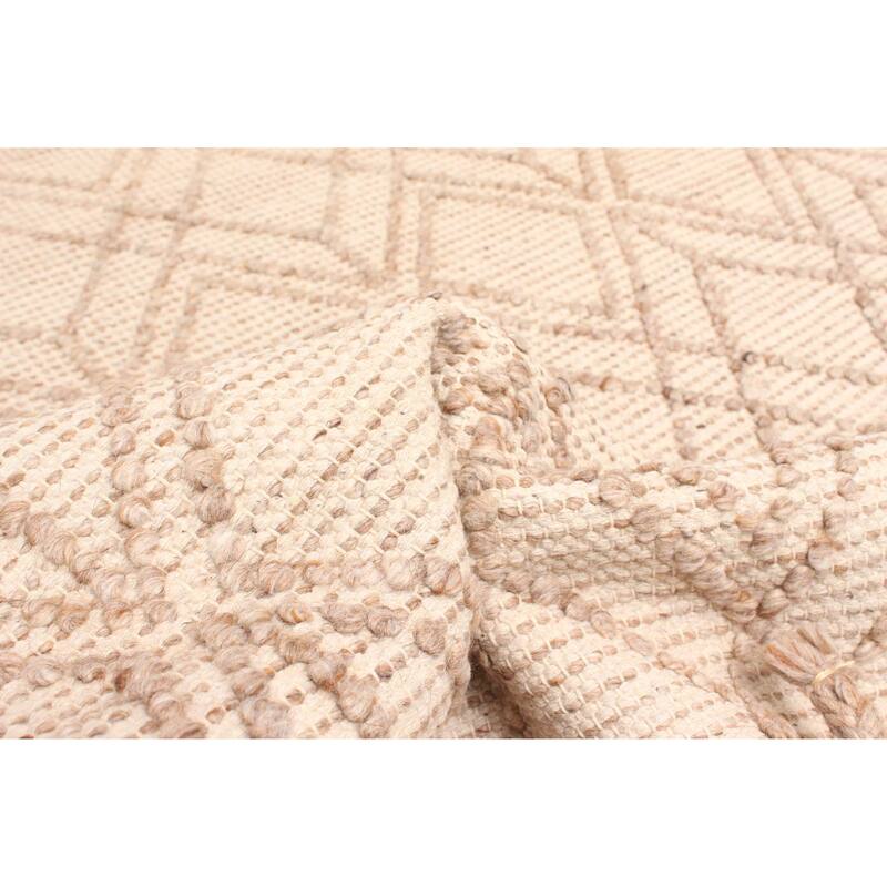 ECARPETGALLERY Braid weave Sienna Tan Wool Rug - 5'1 x 7'6