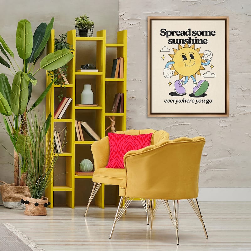 Stupell Retro Spread Some Sunshine Framed Floater Canvas Wall Art Design By Victoria Barnes
