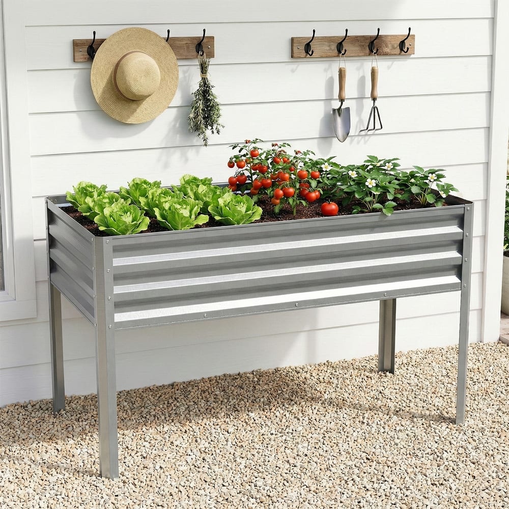 Pocassy Raised Garden Bed Outdoor Planter Box Metal Garden Bed Kit.