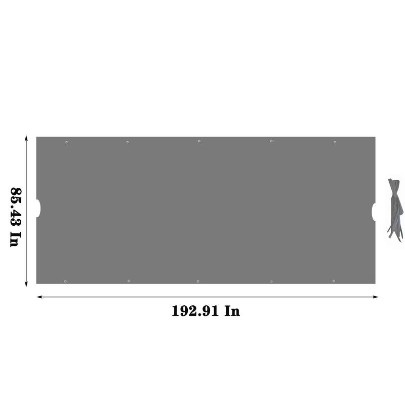 Universal Canopy Cover Replacement for 12x9 Ft Curved Outdoor Pergola, Grey - Grey