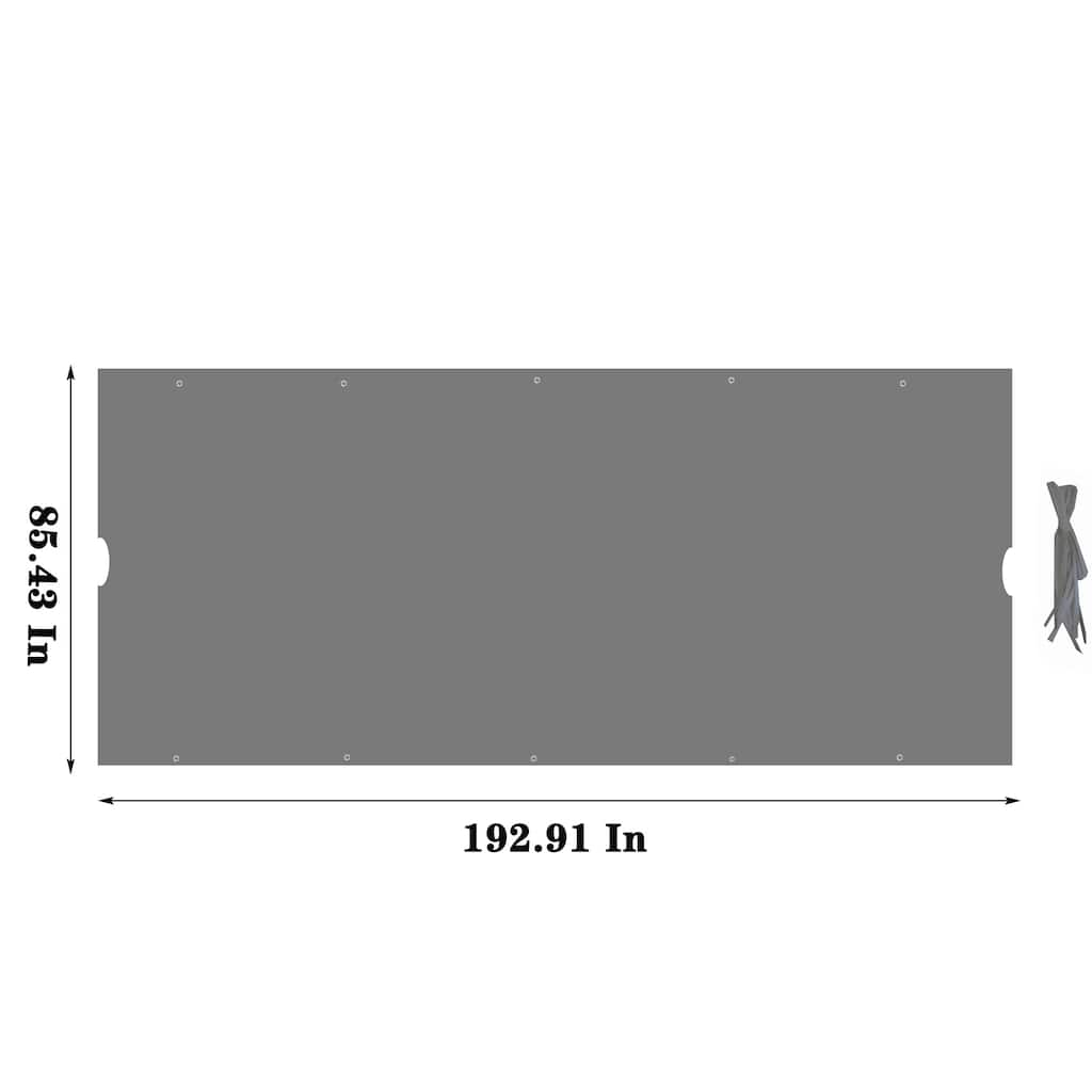 Universal Canopy Cover Replacement for 12x9 Ft Curved Outdoor Pergola, Grey