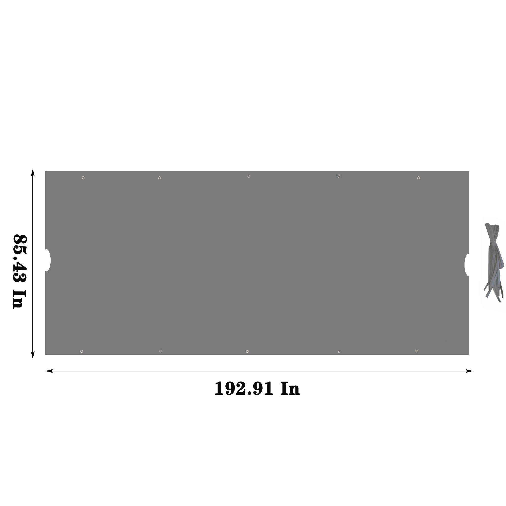 Universal Canopy Cover Replacement for 12x9 Ft Curved Outdoor Pergola, Grey