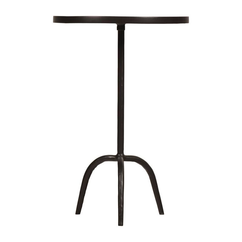 Rock Tray Top Tripod Accent Table in Gunmetal