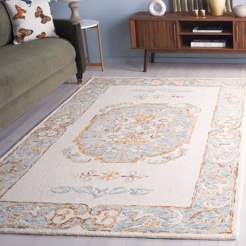 SAFAVIEH Handmade Aspen Ratna Boho Wool Rug - 9' x 12' - Ivory/Light Grey