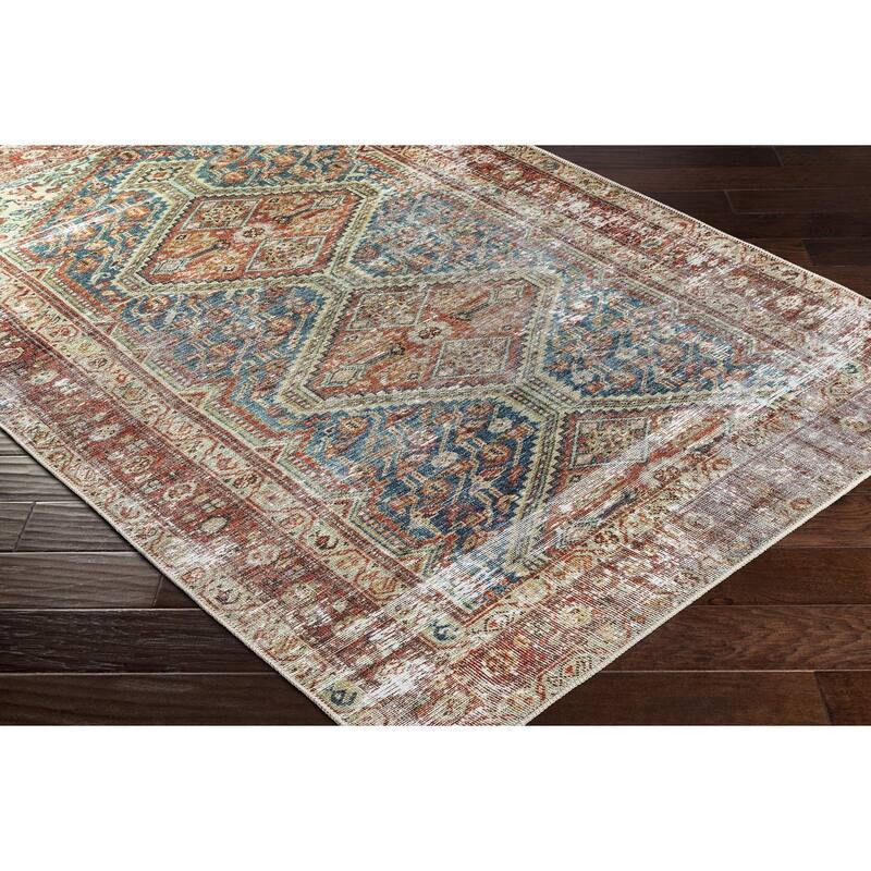 Livabliss Traditional Amelie Medallion Washable Area Rug