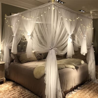 4 Corners Post Canopy Bed Curtain