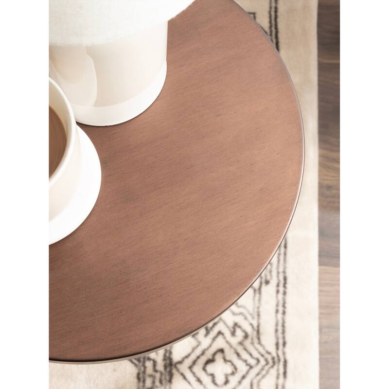 Kate and Laurel Stratton Rustic Pedestal Table - 12x12x26
