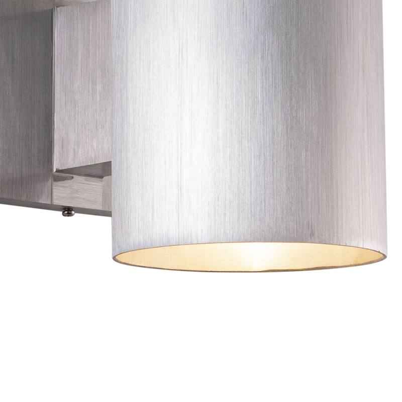 Vaxcel Chiasso 5" Outdoor Wall Light Satin Aluminum - 5-in W x 7.25-in H x 8-in D