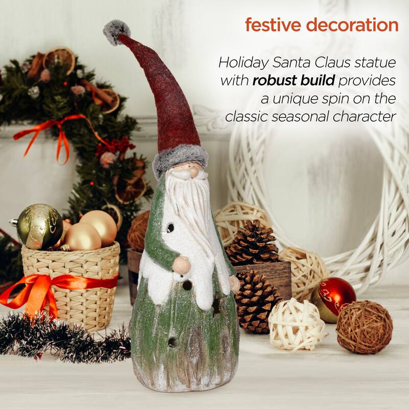 Alpine Corporation Country Holiday Statue Decoration with LED Lights
