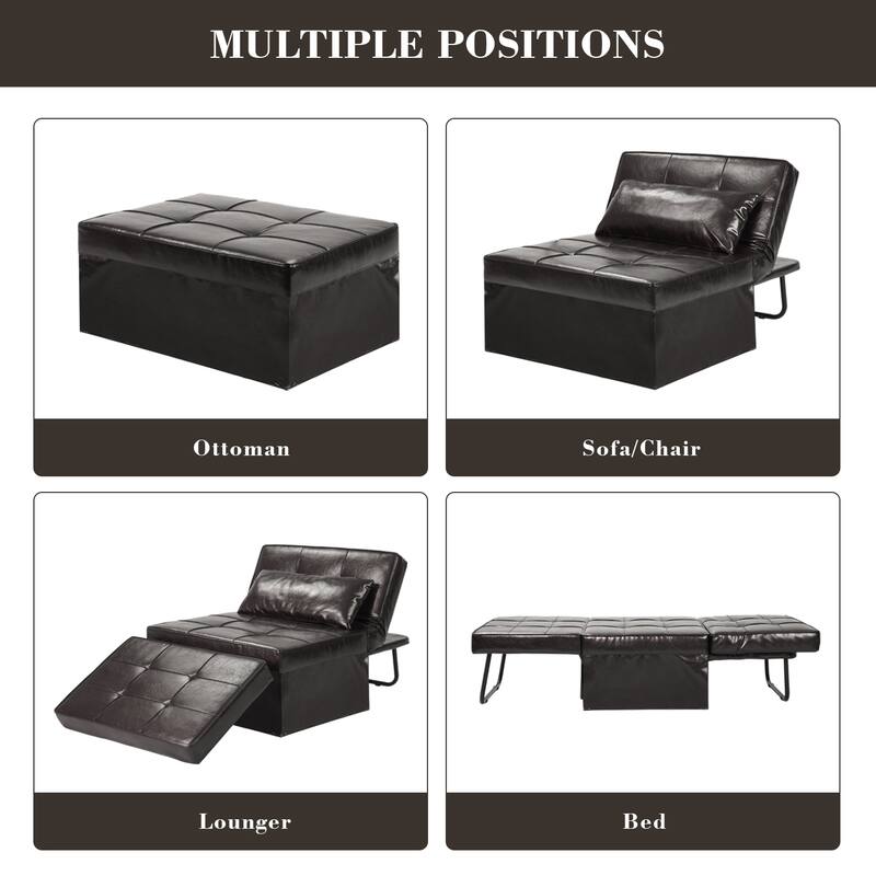 Zenova 4-1 Adjustable Sleeper Sofa Chair with Ottoman, Sofa Bed ,Couch Bed