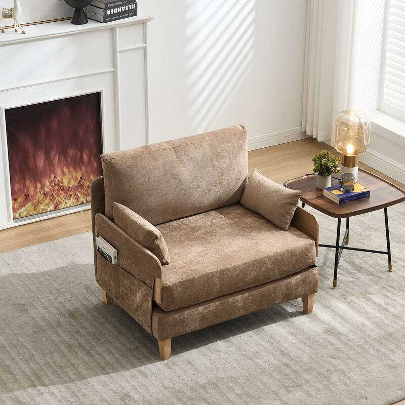 Convertible sofa bed, 3-in-1 convertible with 3 pillows